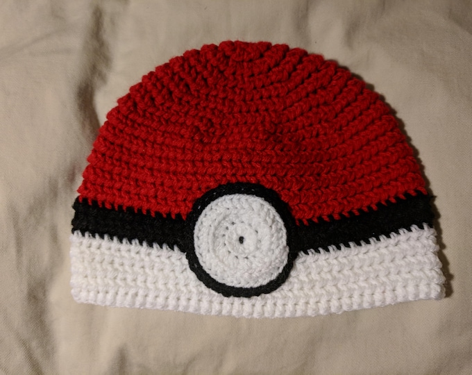 PokeBall Crocheted Hat