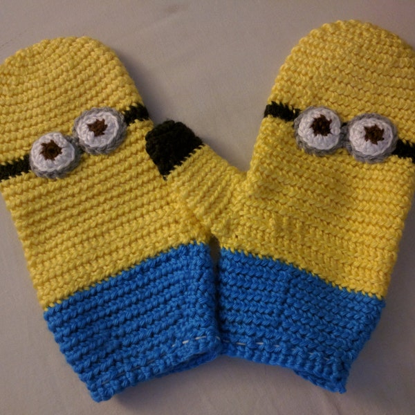 Minion Crocheted Mittens