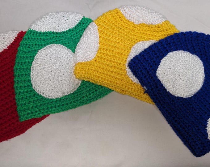 Mario Mushroom Crocheted Hats