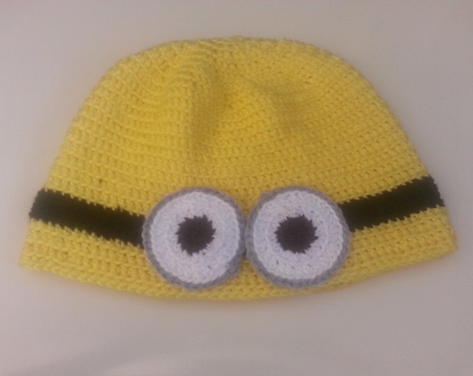 Yellow or Purple Minion Crocheted Hat