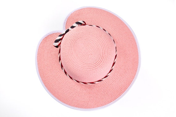 pink wide brim hat