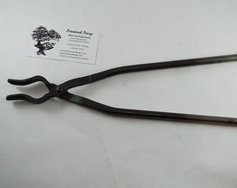 Blacksmith tongs, small for one quarter inch to three eighths inch stock, starter tongs, hand made in USA, blacksmith forged