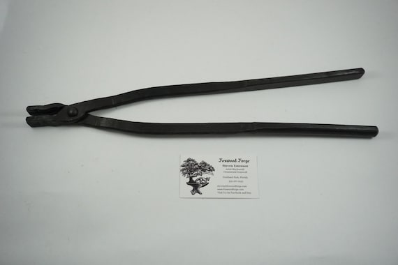 Flat Jaw tongs sized for 3/16" thick stock and knife blades, Blacksmith tongs, Forge tongs, Hand made in USA, Blacksmith tool