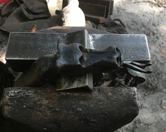 Animal Head working tool, vice carving tool. Blacksmith made in USA
