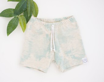 Light Blue Ice Dye Baby and Toddler Shorts