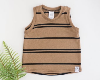 Tan with Black Stripes Baby and Toddler Tank