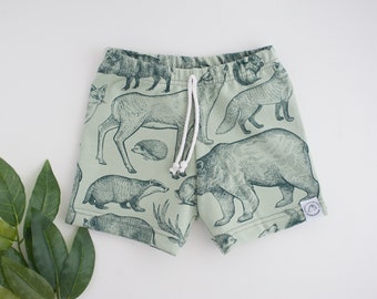 Seafoam Green Animal Print Baby and Toddler Shorts