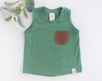 Jade Green Baby and Toddler Pocket Tank