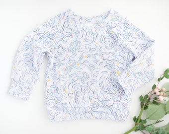 SALE! White Star Doodle Print Baby and Toddler Crew Neck Sweatshirt