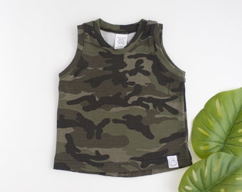 Olive Camo Baby and Toddler Tank