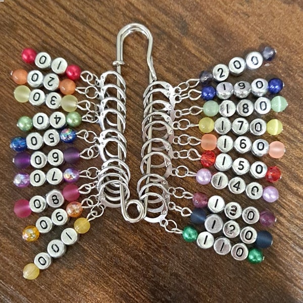 Stitch markers from 10 to 200 in increments of 10.