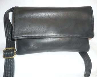 Naked leather fanny pack, shoulder bag, and clutch wallet combo.Style #903 FP