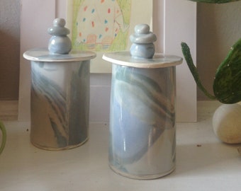 marbled stone balance jar