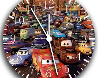 Disney Cars Mcqueen Black Frame Wall Clock Nice For Gifts or Decor W63