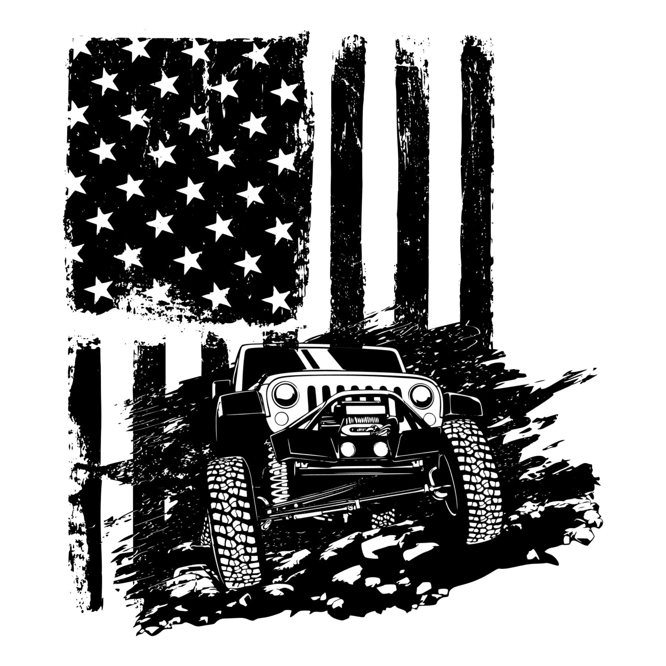 American Flag Jeep Etsy