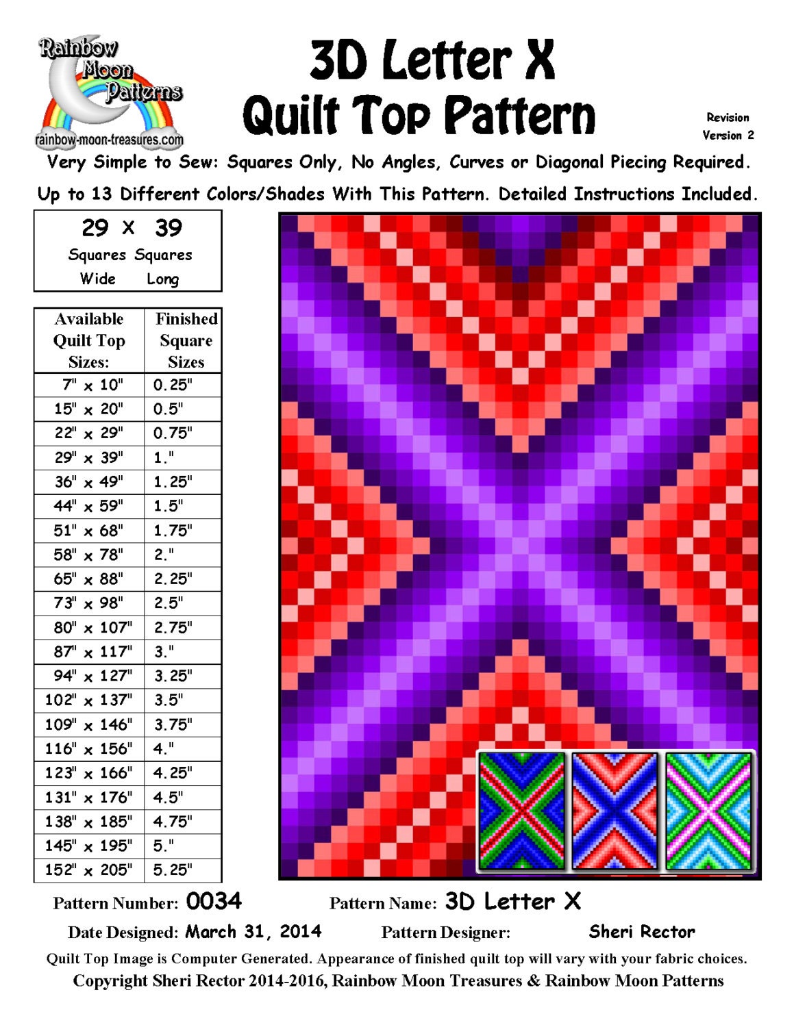 0034 3D Letter X Quilt Pattern - Etsy