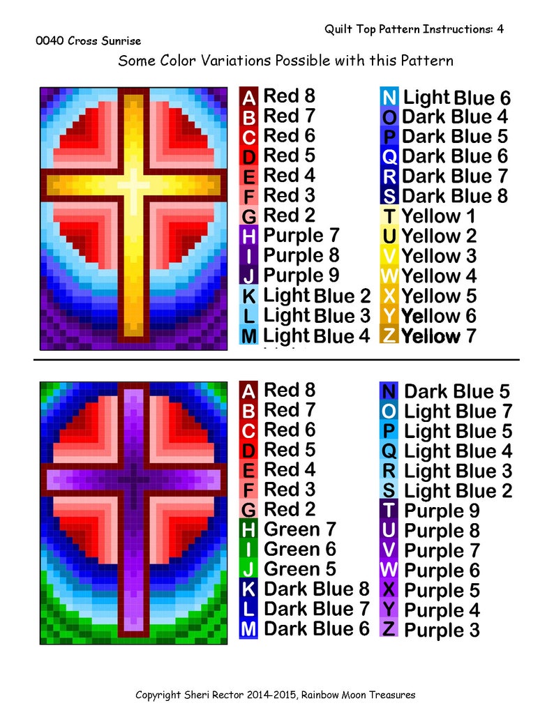 0040 Cross Sunrise Quilt Pattern - Etsy