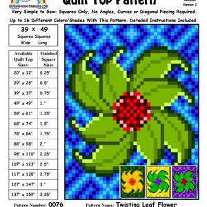 0076 Twisting Leaf Flower Quilt Pattern