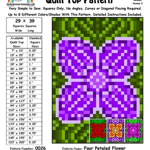 0026 Four Petaled Flower Quilt Pattern