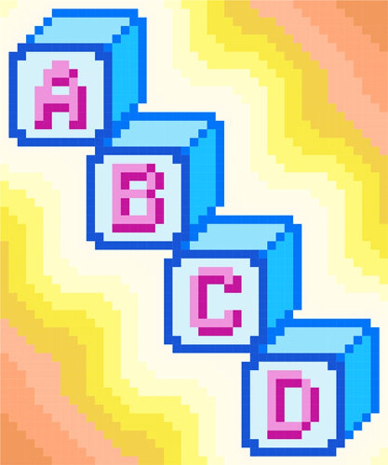 Abcd Pattern Block 0172 Baby Blocks ABCD Quilt Pattern - Etsy