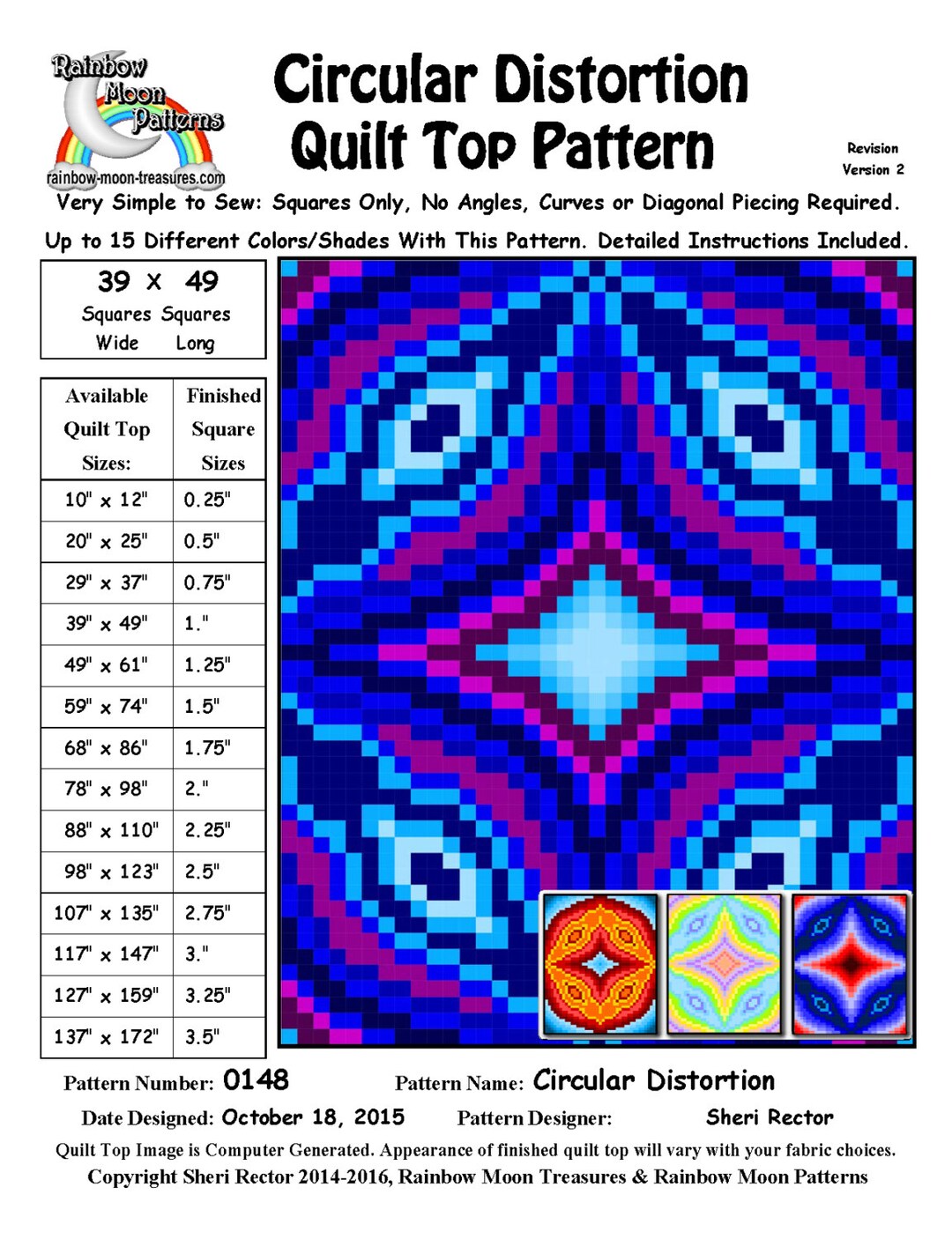 0148 Circular Distortion Quilt Pattern - Etsy