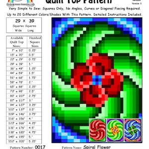 0017 Spiral Flower Quilt Pattern