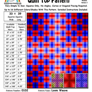0102 Motif de courtepointe tissée sur métier à tisser