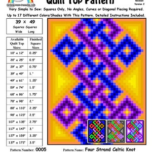 0005 Vier Strang Keltische Knoten Quilt Muster