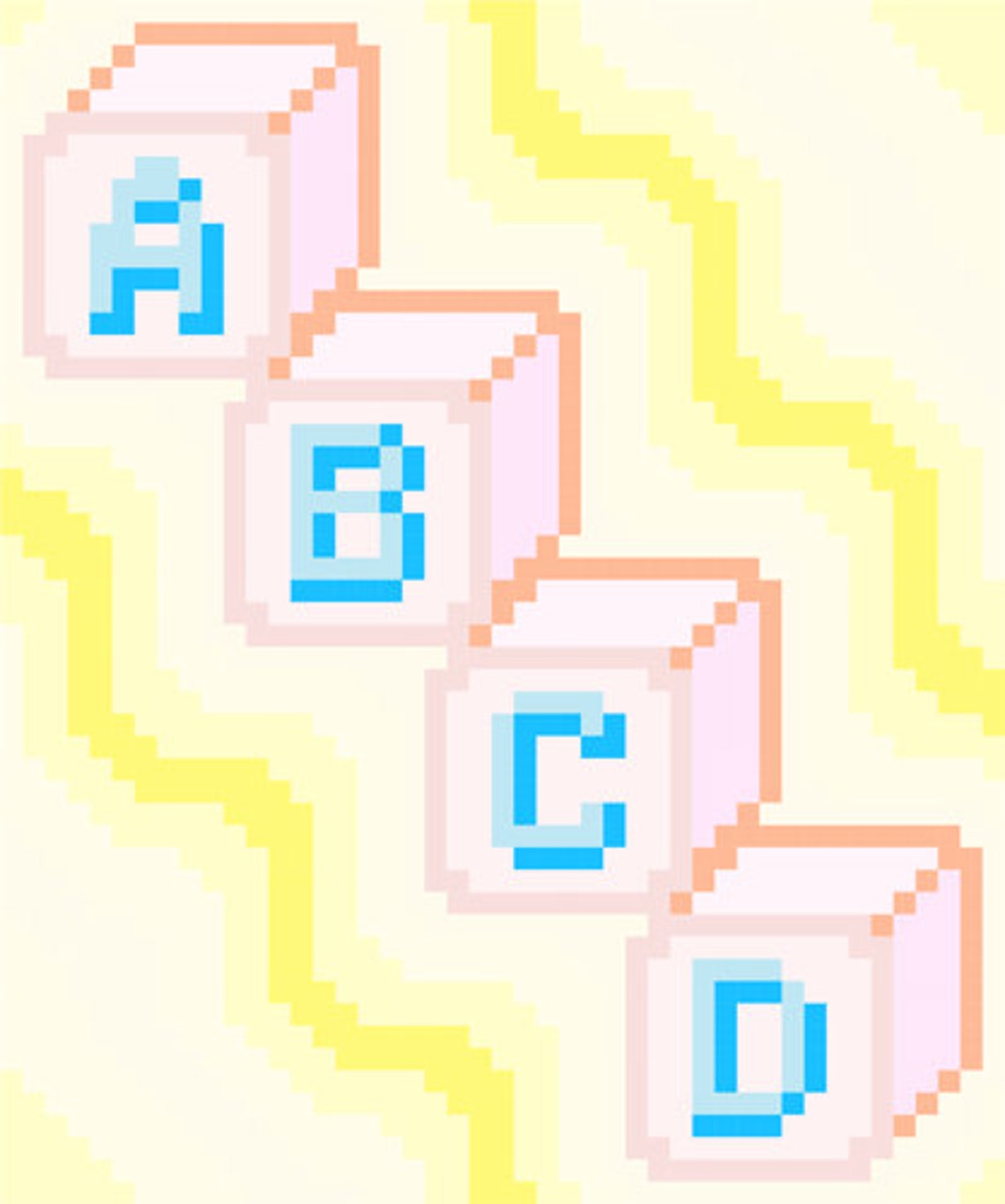 Abcd Pattern Block 0172 Baby Blocks ABCD Quilt Pattern - Etsy