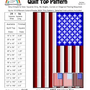 0115 American Flag Quilt Pattern