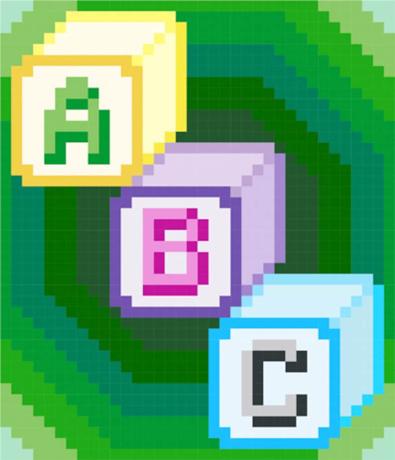 0173 Baby Blocks ABC Quilt Pattern Etsy