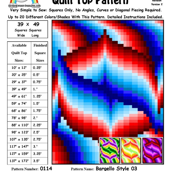 0114 Bargello Style 03 Quilt Pattern