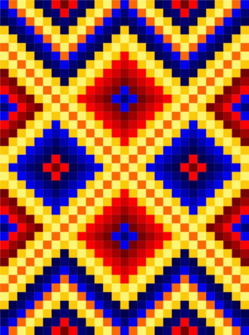 0031 Zigzag Checkers Quilt Pattern Etsy