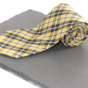 Cornish Tartan Print Skinny Necktie For Men - 145cm Novelty Funny Tie For Weddings & Parties