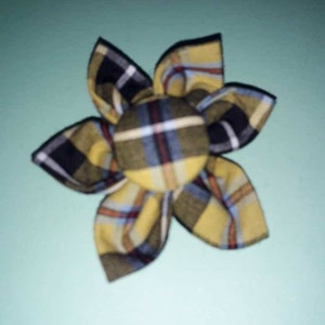 Cornish Tartan Flower Brooch