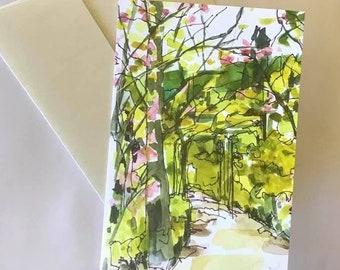 Monet's Garden View 5" x 7" card