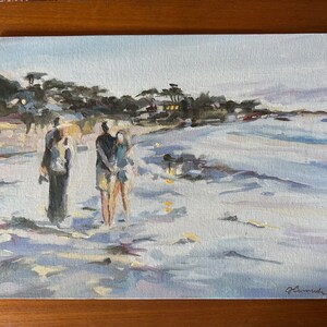 Painting Carmel Beach Camaraderie 11 x 14 unframed image 5