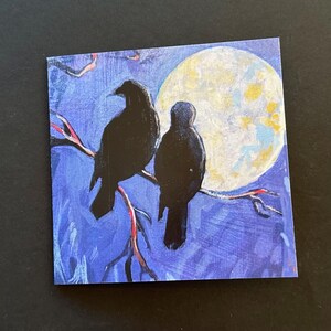 Remplir une paire de cartes corbeau lune 5 x 5 pouces