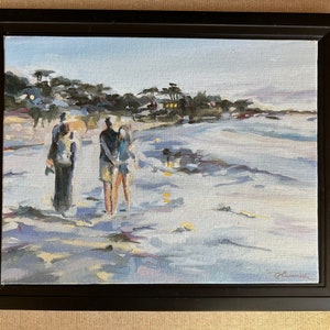 Painting Carmel Beach Camaraderie 11 x 14 unframed image 3