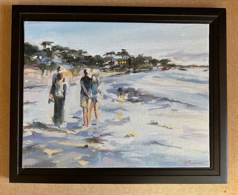Painting Carmel Beach Camaraderie 11 x 14 unframed image 3
