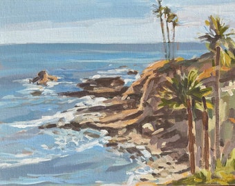 Painting - Original of Laguna Beach Cliffs 11” x 14" unframed