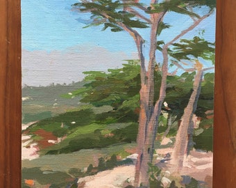 Painting - Original - Carmel Beach Cypress 10” x 8”