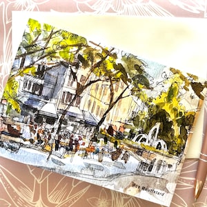 Cartolina di Rue Mouffetard, Parigi 5"x7" Busta bianca.