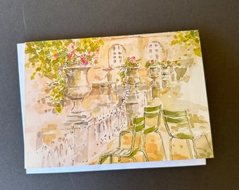 Card 5x7 Green Senat Chairs  Jardin du Luxembourg