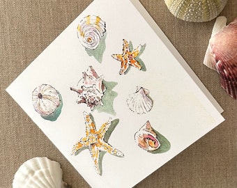 Card - La Mer Summer Seashells 5"x5"