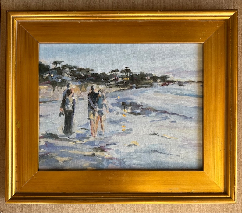 Painting Carmel Beach Camaraderie 11 x 14 unframed image 2