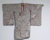 10%OFF**Vintage lady's kimono cote jacket, Japanese traditional pink kimono,pink silk and synthetic ,lady's kimono robe,for dress up