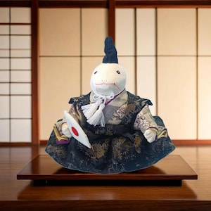 Handmade Japanese Snake Figurine - Vintage Kimono Fabric Art - Zodiac Year Decoration - Unique New Year Gift&quot;
