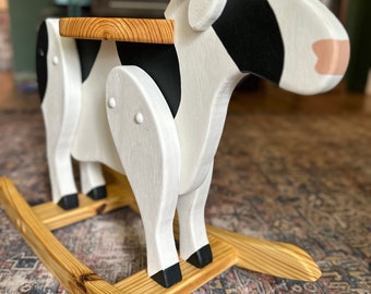 Cow Rocker Wooden Rocking Horse for Toddler Rocker Ride on Toy Baby Shower Gift Kids Room Decor Nursery Decoration Etsy UK