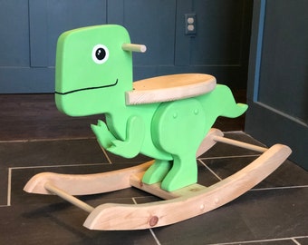 Dinosaur Rocker Wooden Rocking Horse For Toddler Rocker Ride On Toy Baby Shower Gift Kids Room Decor Nursery Decoration